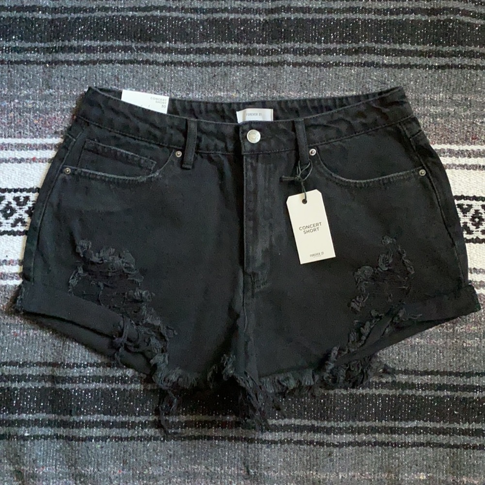 Distressed Denim Shorts